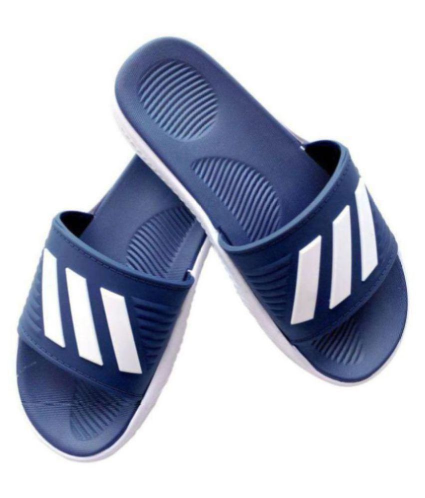 adidas blue slide flip flops