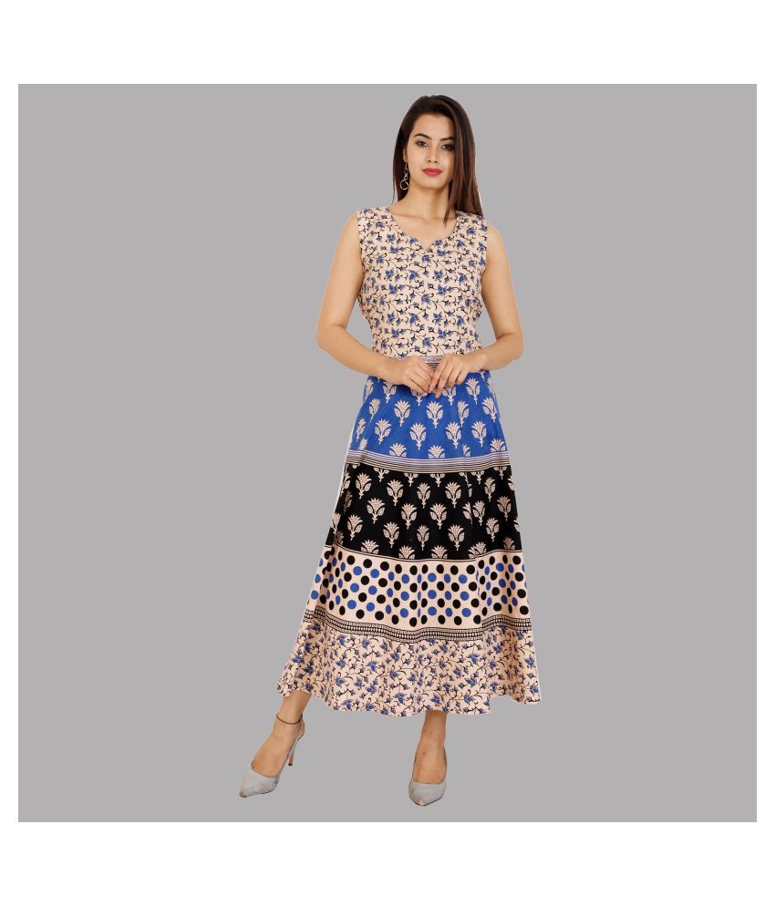 Rangun Cotton Multi Color A- line Dress