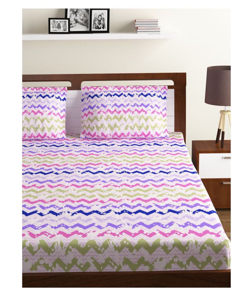 Bombay Dyeing Cotton Double Bedsheet with 2 Pillow Covers ( 274 cm x