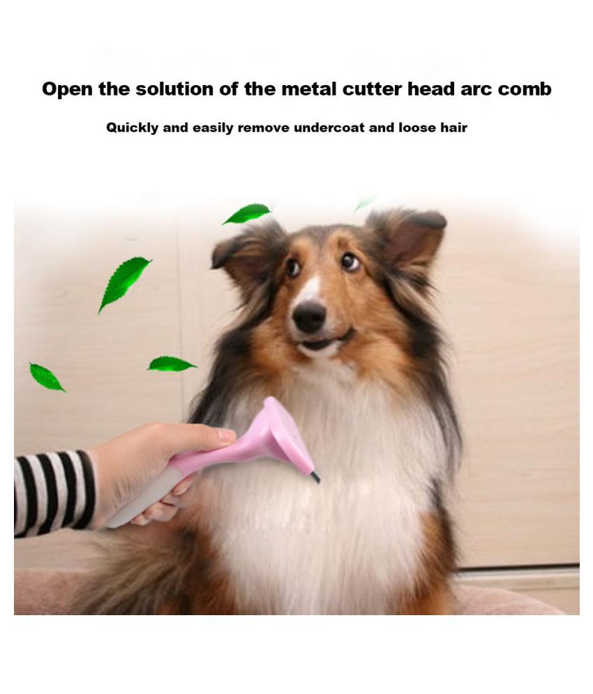 Pet Dog Cat Hair Removal Brush Metal Cutter Head Open Knot Arc