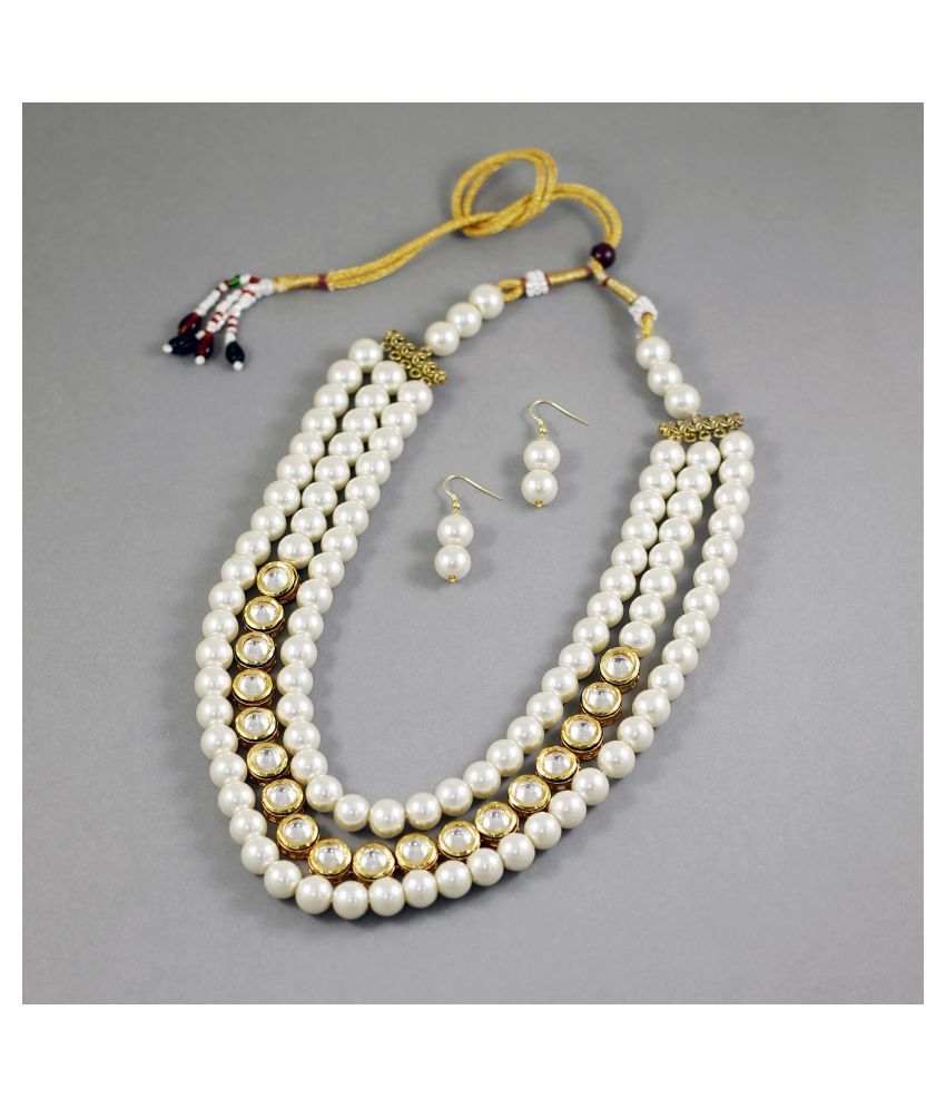 Fusionarts Brass White Statement Contemporary/Fashion Gold Plated