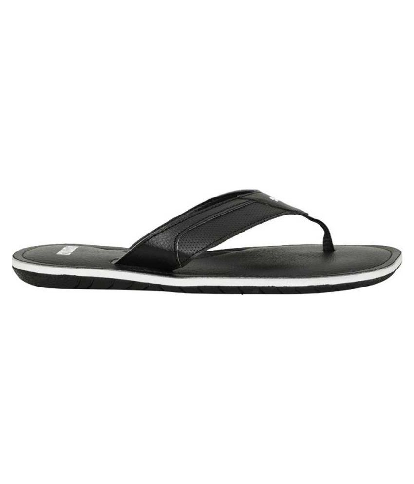 puma black thong flip flop
