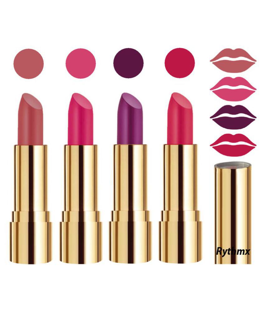     			Rythmx Professional Timeless 4 Colors Lipstick Nude,Magenta,Purple, Pink Pack of 4 16 g