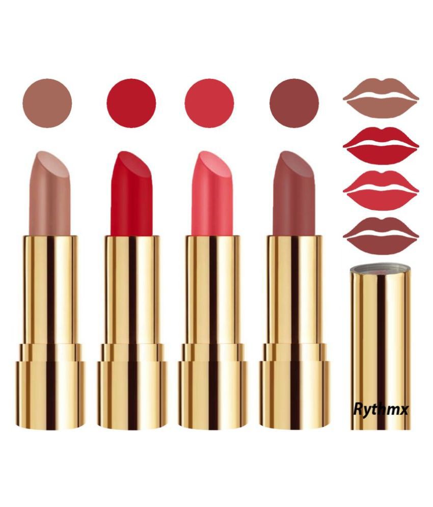     			Rythmx Professional Timeless 4 Colors Lipstick Nude,Red,Red, Nude Pack of 4 16 g