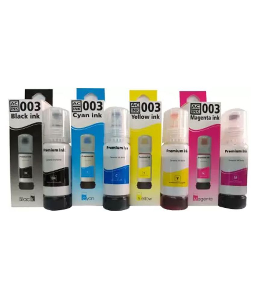 Ac 003 Multicolor Pack Of 4 Ink Bottle For For Use Epson L3108l3110l3111l3118l3119l3150 6431