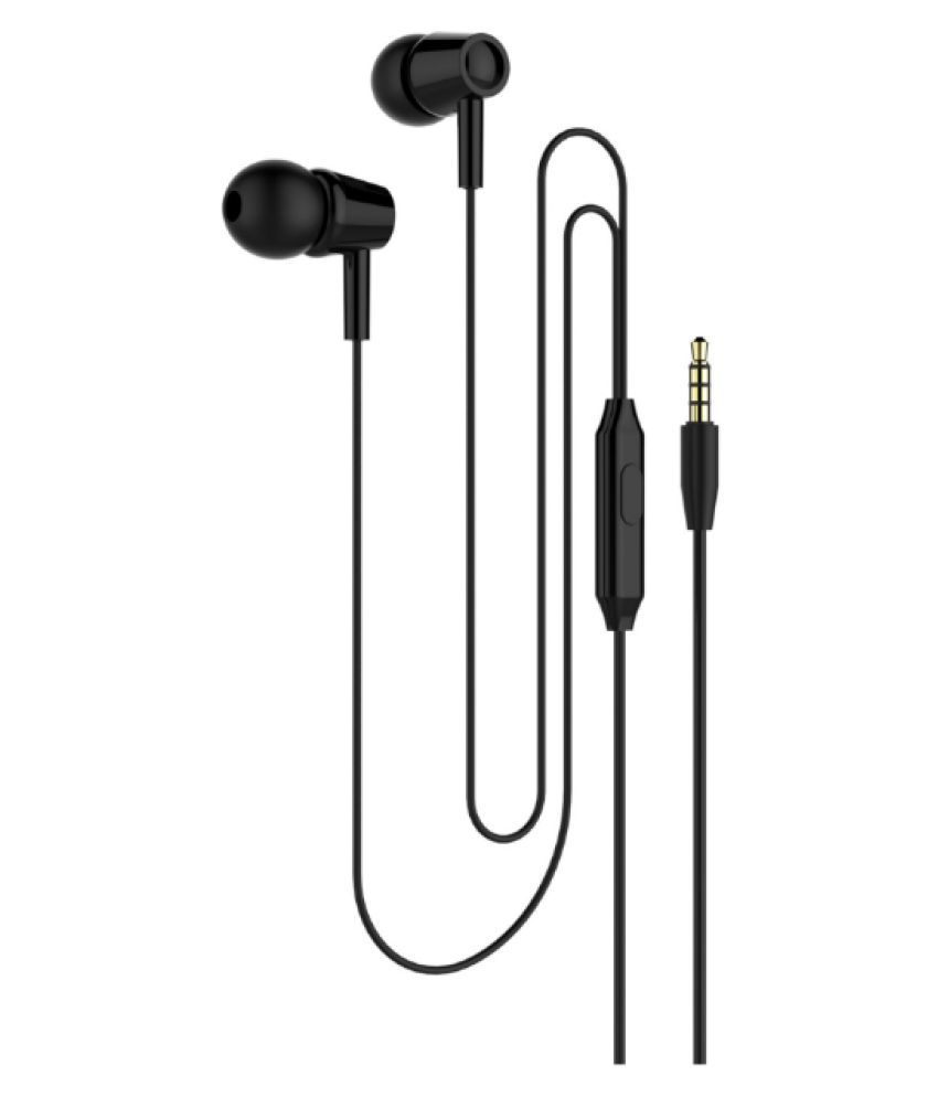 black in ear earphones