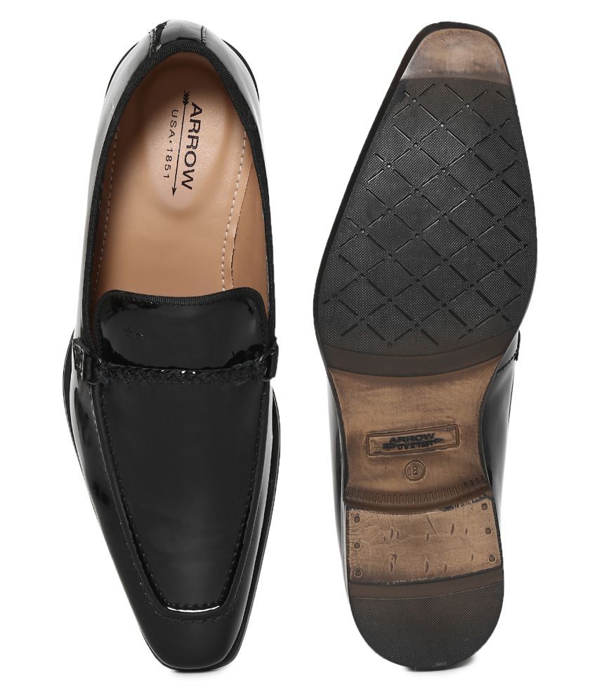 Arrow Slip On Genuine Leather Black Formal Shoes Price in India- Buy ...