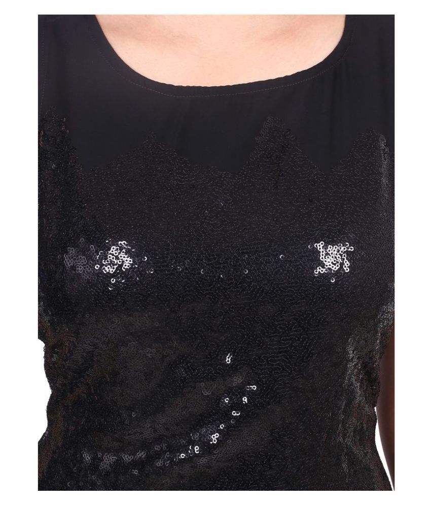 GOODWILL Georgette Black Bodycon Dress - Buy GOODWILL Georgette Black Bodycon Dress Online at 