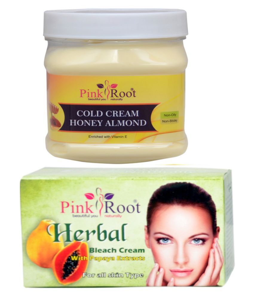 Pink Root Honey Almond Cold Cream Herbal Bleach 250gm Day Cream 100 Ml