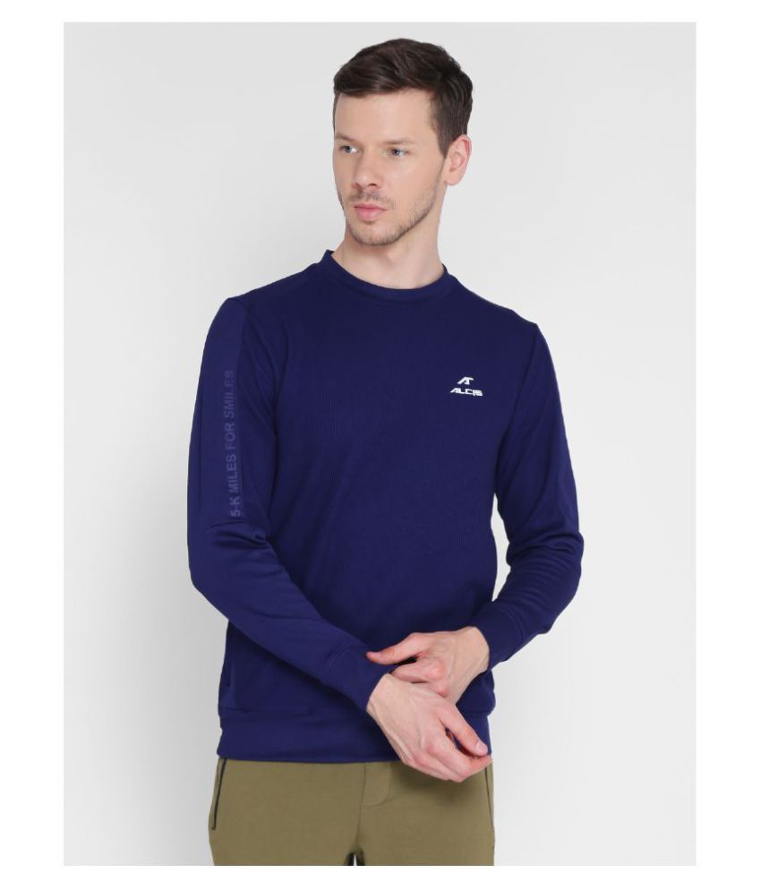 Alcis Navy Polyester Fleece Sweatshirt
