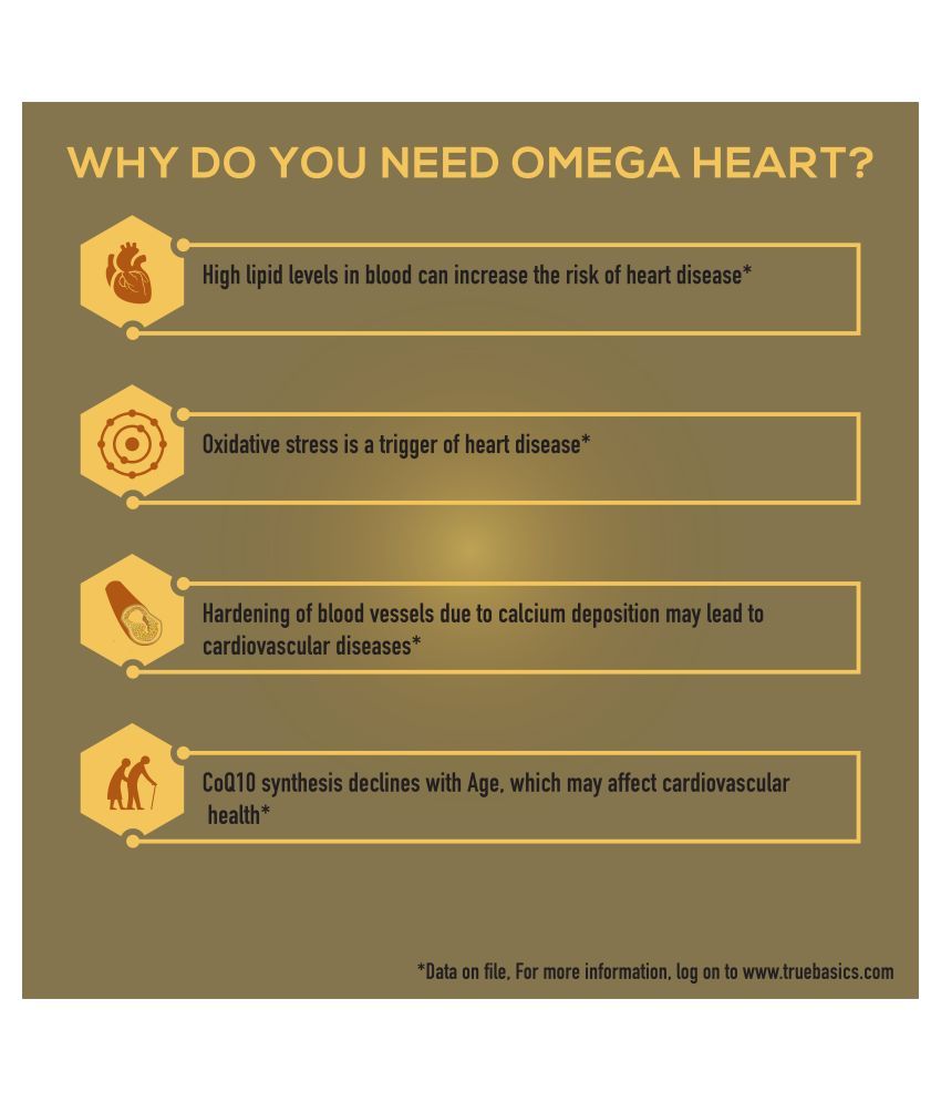 truebasics Omega Heart 2 in 1 formula with Omega3 Fish Oil & CoQ10