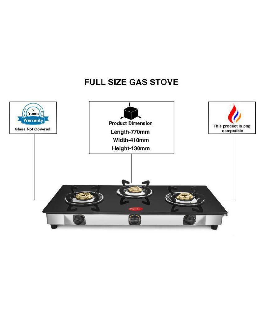 Pigeon Blackline Sterling Full Size 3 Burner Manual Gas Stove