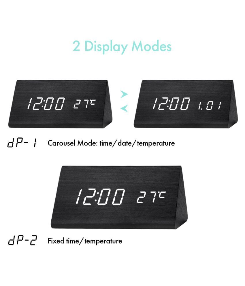 Inone Digital Wooden Triangle Table Clock Pack of 1 Buy Inone