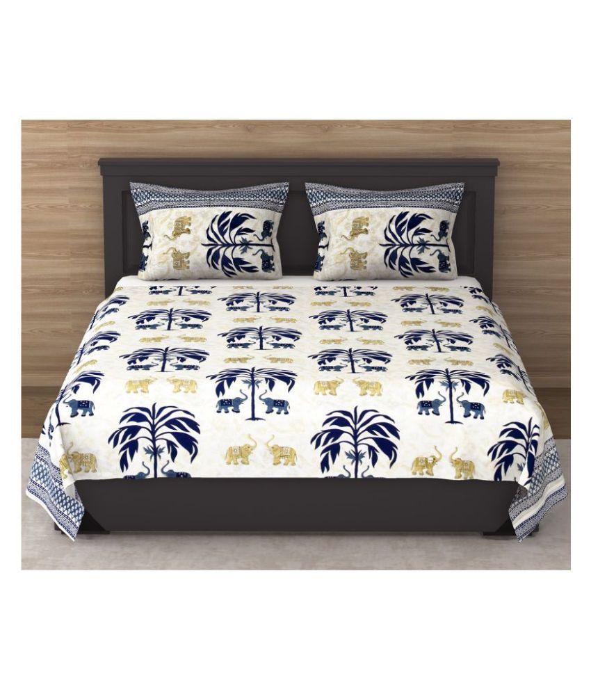 Varde Cotton King Size Bed Sheet With 2 Pillow Covers Buy Varde