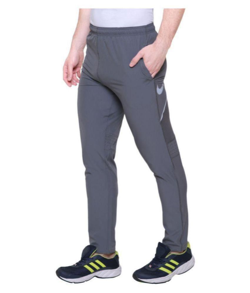 nike grey polyester lycra trackpants