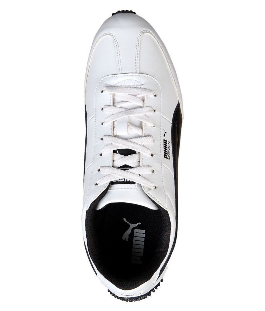 puma velocity idp white & black running shoes