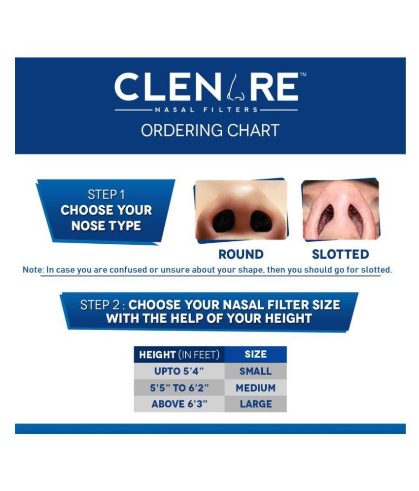 Clenare Invisible Nasal Filter Body (SMALL + MEDIUM + LARGE) (ROUND