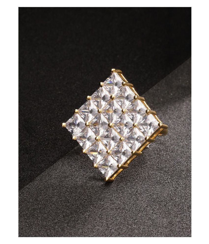     			Priyaasi Geometric Shaped American Diamond Ring For Women And Girls