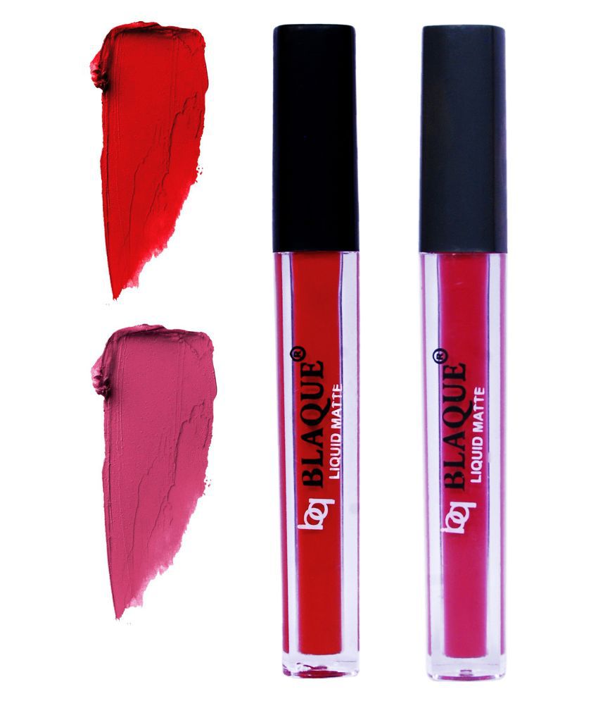     			bq BLAQUE Matte Liquid Lipstick Combo Set of 2 Pcs 4ml each, Long Lasting & Waterproof - Red & Fuschia Pink
