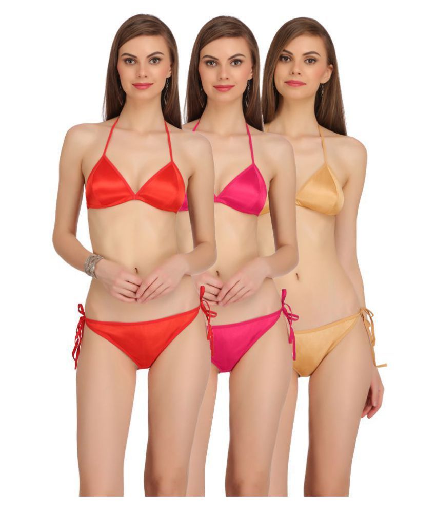 Buy Fashion Comfortz Satin Bra And Panty Set Online At Best Prices In India Snapdeal 9322