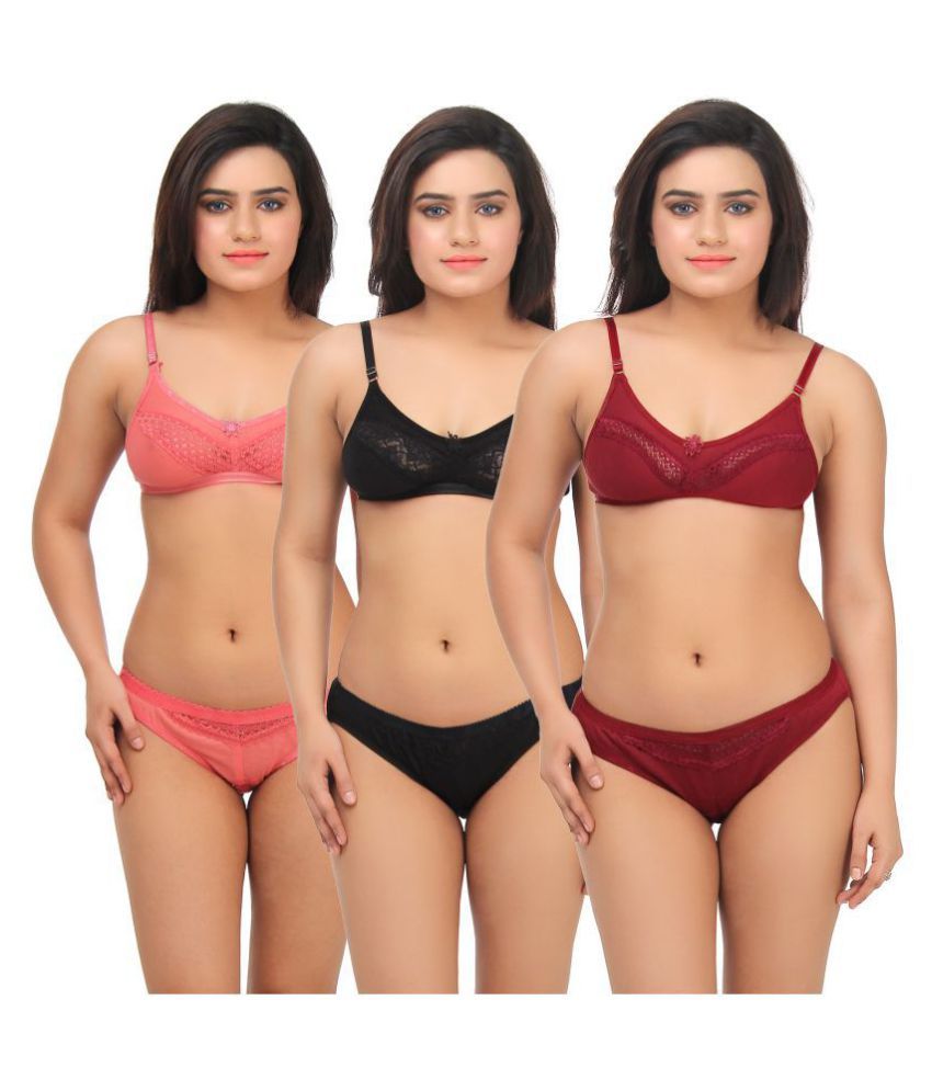     			TCG Multi Color Lace Bra & Panty Set