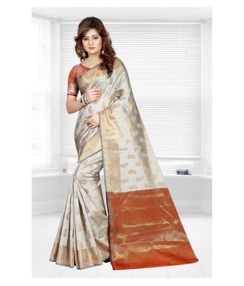     			Gazal Fashions - Multicolor Banarasi Silk Saree With Blouse Piece (Pack of 1)