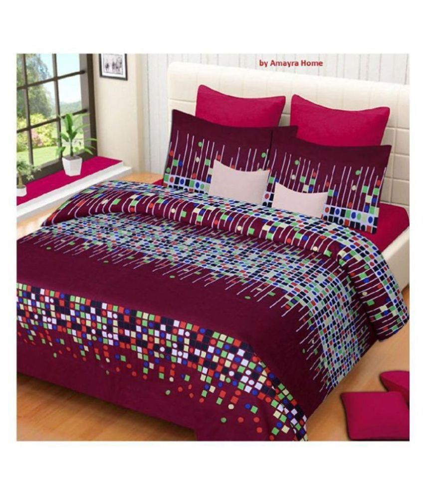 Ak Traders Poly Cotton Double Bedsheet with 2 Pillow Covers Buy Ak