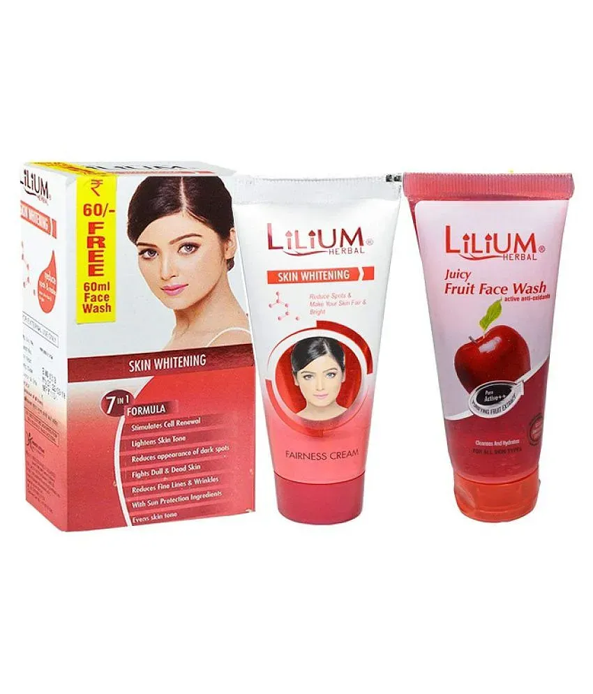 Lilium Herbal Skin Whitening Fairness Cream 50 ml with Face Wash