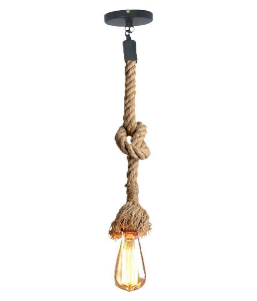 Decorshala Jute Rope Hanging Lamp Pendant Black Pack of 1 Buy