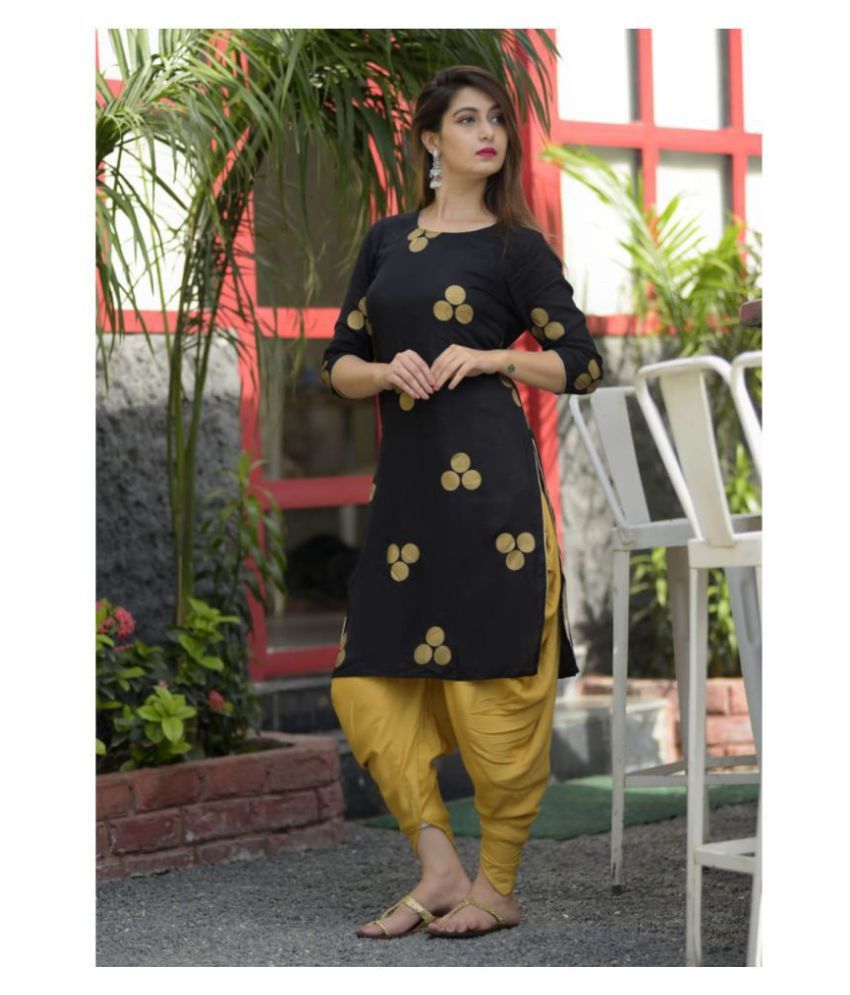 black shirt with dhoti