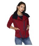 Campus Sutra Cotton Maroon Quiltted Jackets