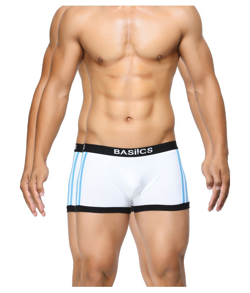     			BASIICS By La Intimo Pack of 2 Cotton Men's Trunk ( White )