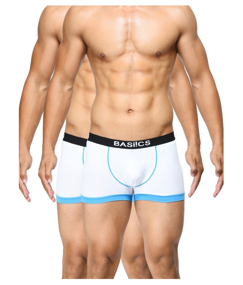     			BASIICS By La Intimo White Trunk Pack of 2