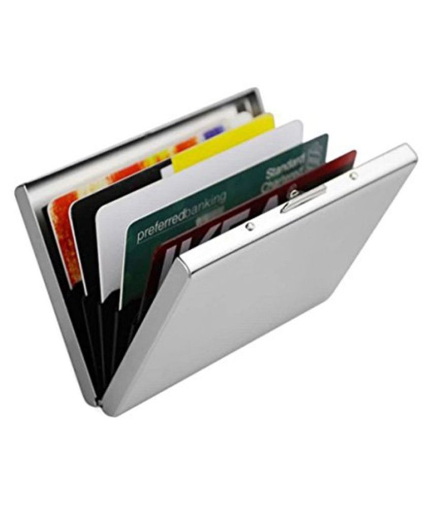 Premium Quality Silver Stainless Steel RFID Blocking ATM Debit Credit ...