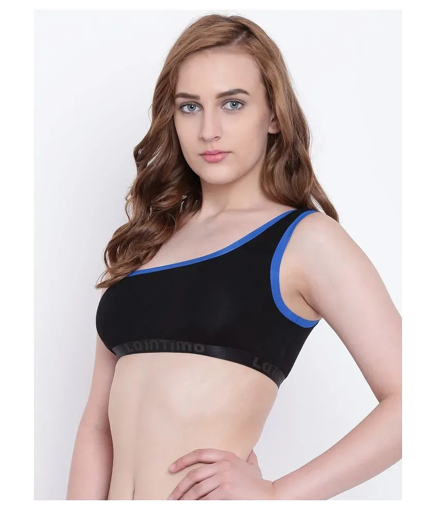 Buy ComfyStyle Stylish Cotton Spandex Non Padded Solid Sports Bras For Women-  Pack Of 2 Online In India At Discounted Prices