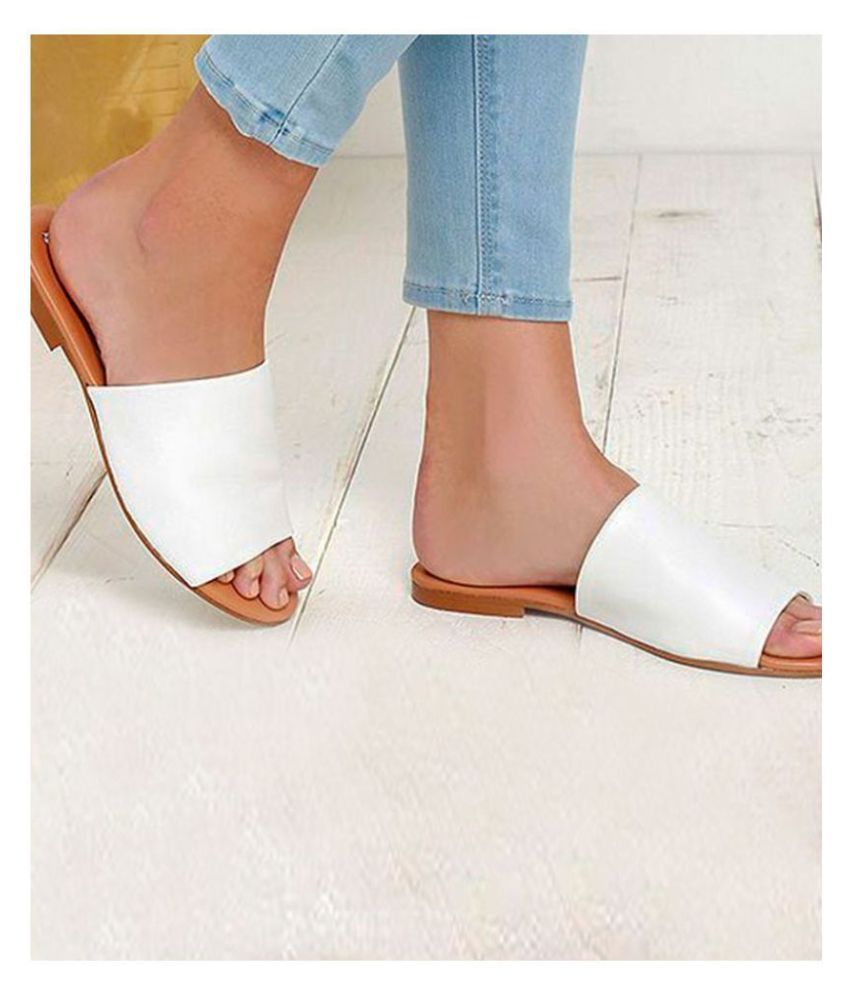 white flats in store