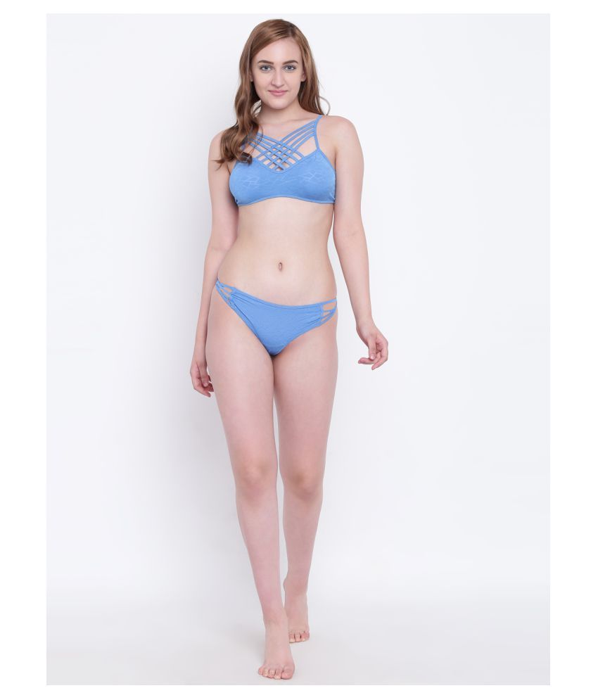     			La Intimo Polyester Minimizer Bra - Blue