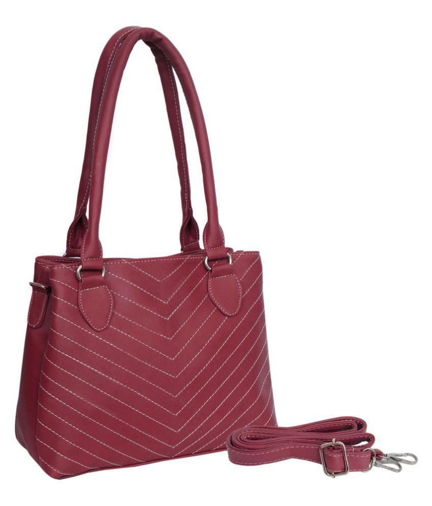     			Leather Land - Maroon  Faux Leather Sling Bag