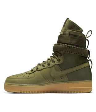 army green high top air force ones