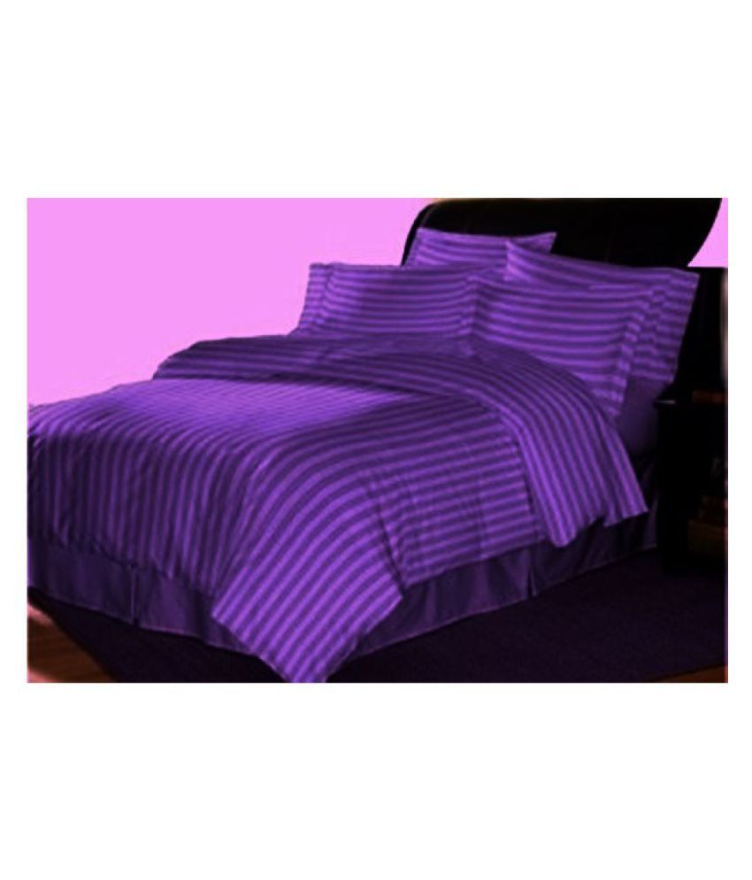 Cotton Trendy Double Cotton Purple Stripes Duvet Cover Buy