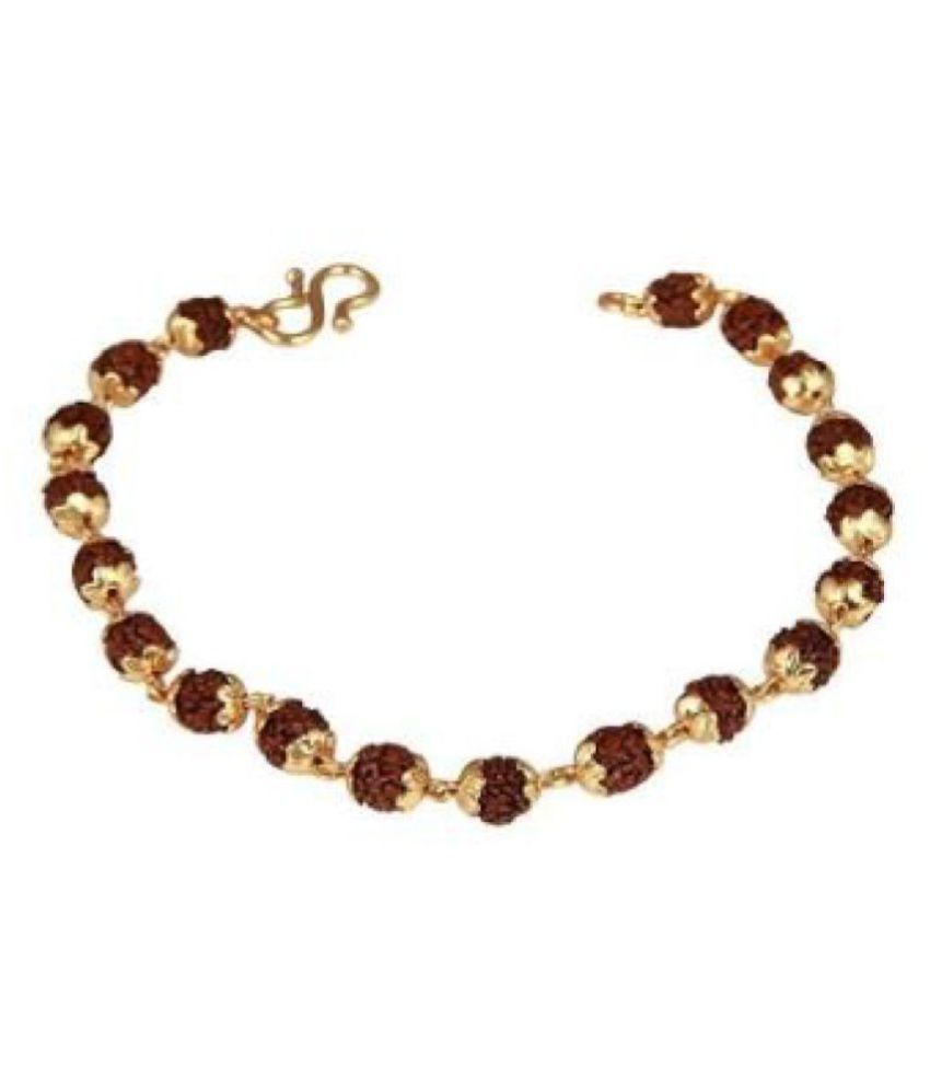 SHANKHNAAD GOLD CAP RUDRAKSHA RAKHI BRASELET FOR BRODHER BHAI: Buy ...