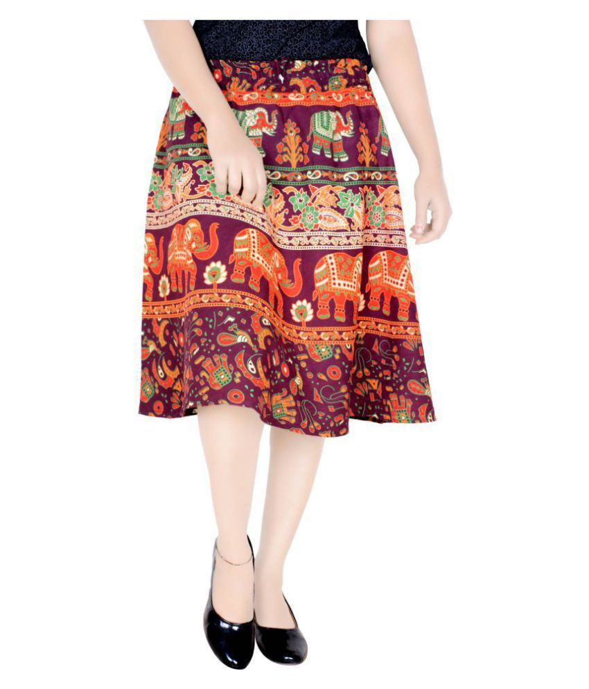     			Sttoffa Cotton A-Line Skirt - Brown