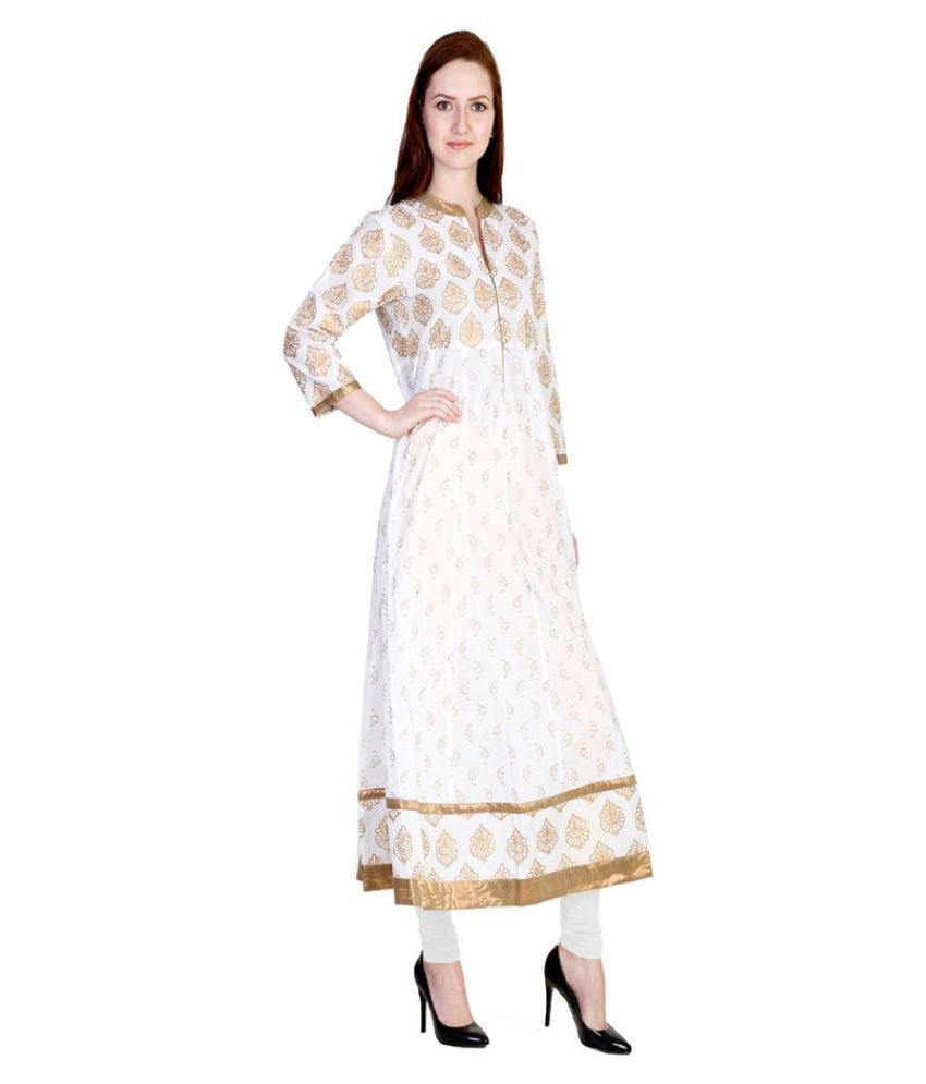white anarkali