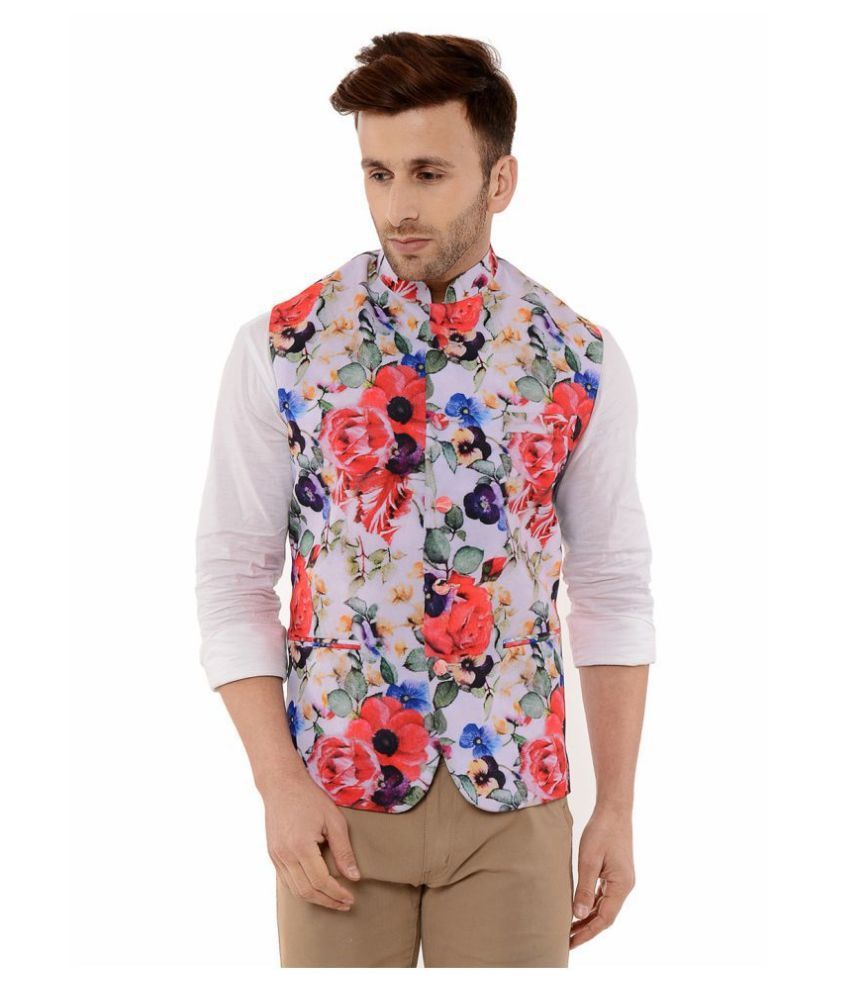     			Hangup Multi Cotton Blend Nehru Jacket