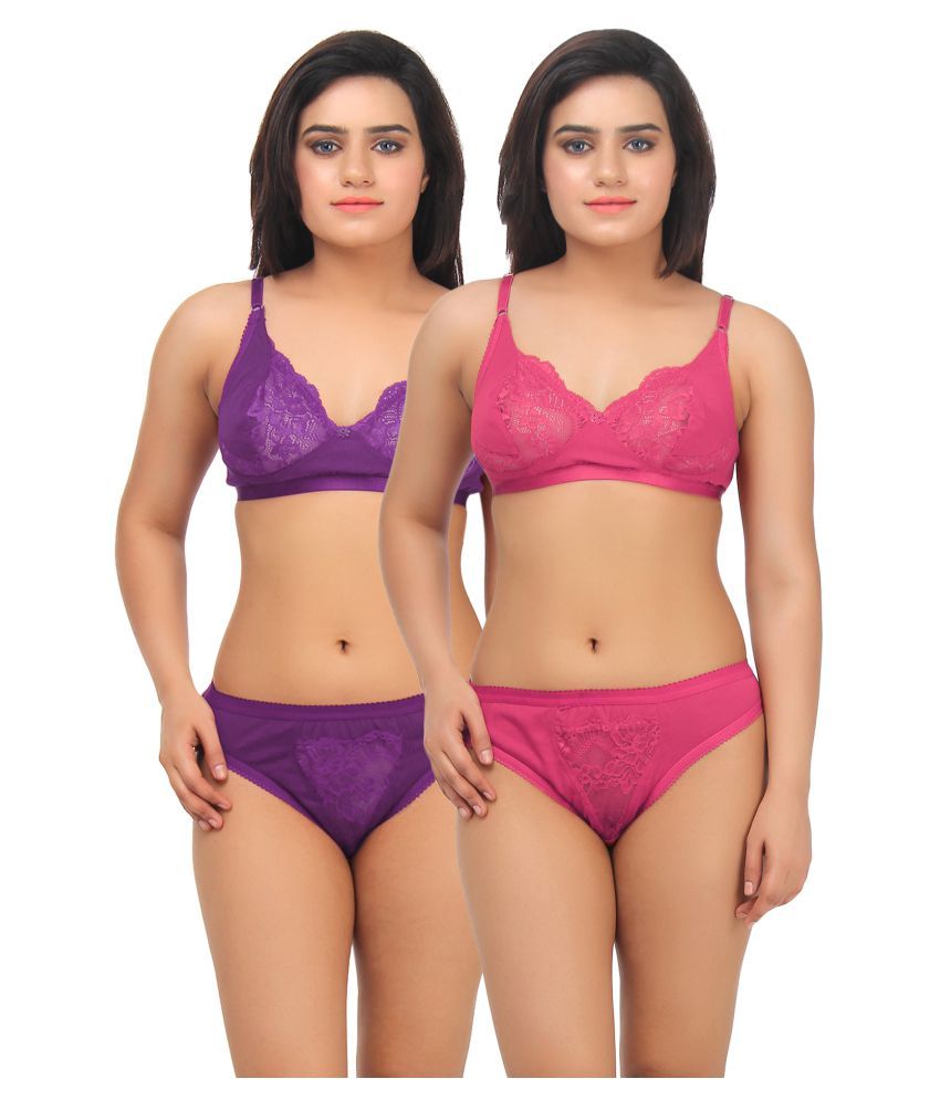     			TCG Multi Color Cotton Lycra Bra & Panty Set