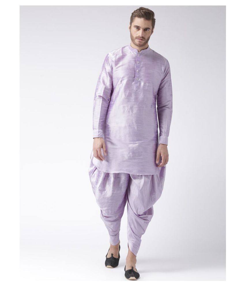     			Hangup Violet Silk Blend Dhoti Kurta Set