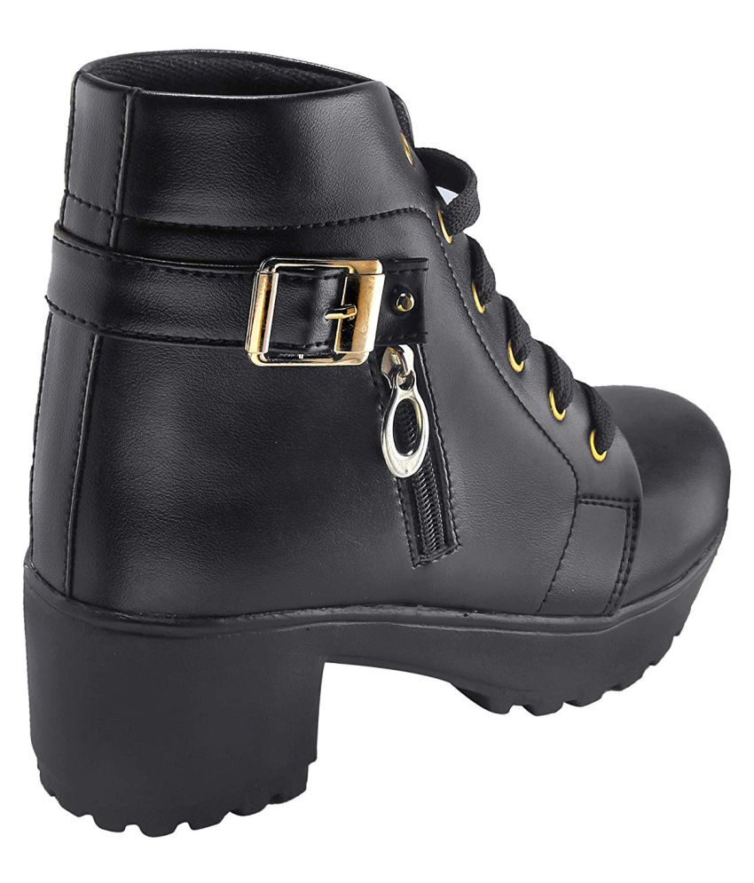 black ankle length shoes