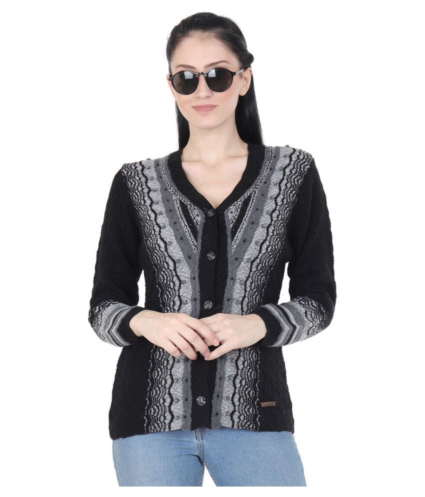Buy Rebecca Woollen Black Buttoned Cardigans Online at Best Prices in ...
