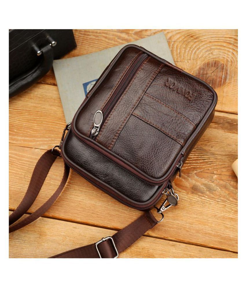 pure leather side bags for mens