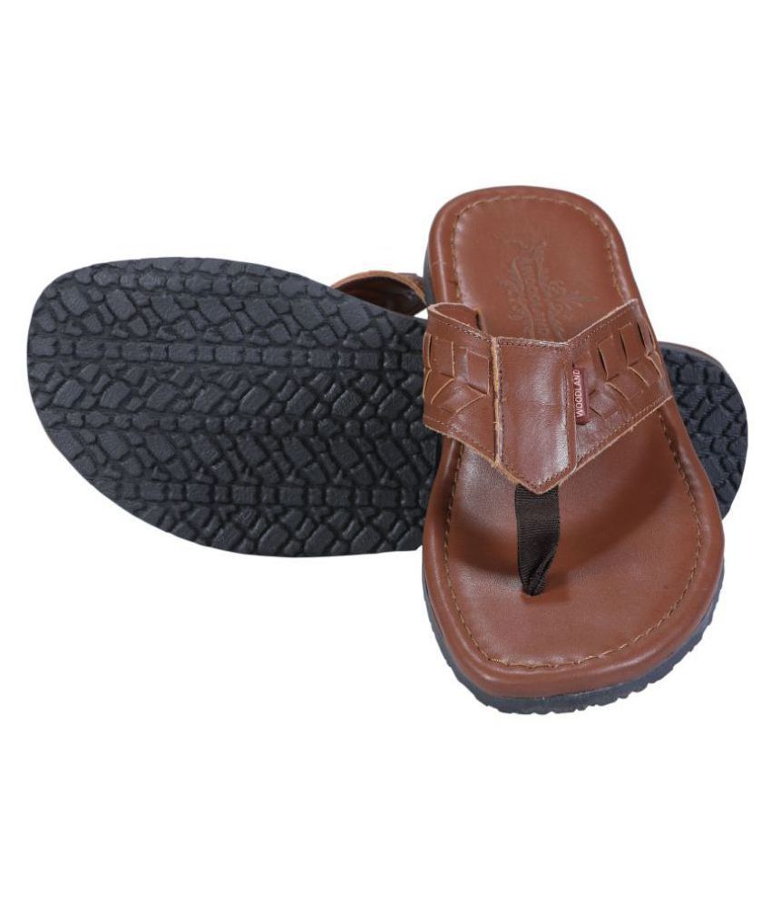 Woodland Tan Leather Slippers Price in India- Buy Woodland Tan Leather ...